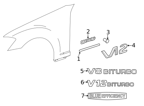 Exterior Trim - Fender for 2013 Mercedes-Benz CL63 AMG #0