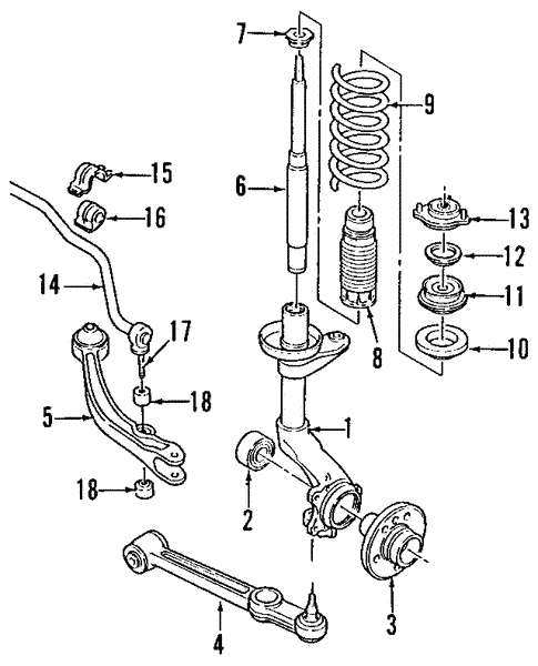 Front Suspension for 1996 Saab 900 | Saab Parts Counter