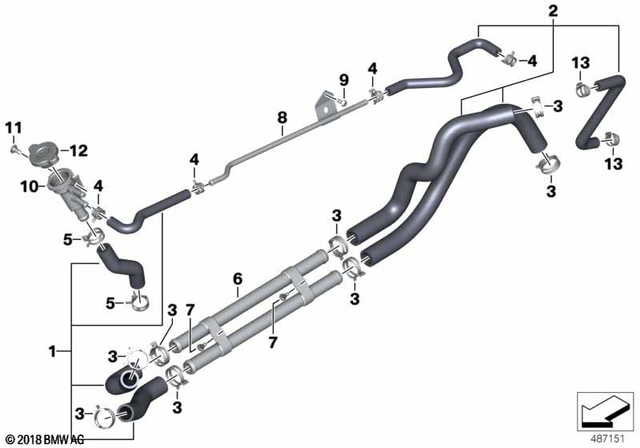 17128409959 - Cooling: Set of Radiator Hoses -  for BMW-Motorrad Image