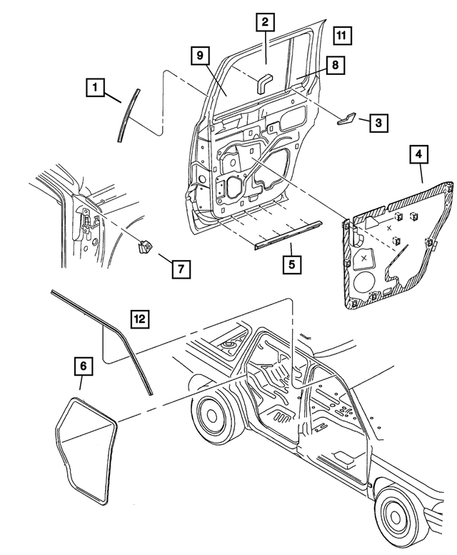 55257473AB - Doors and Related Parts: Door Seal for Mopar Image