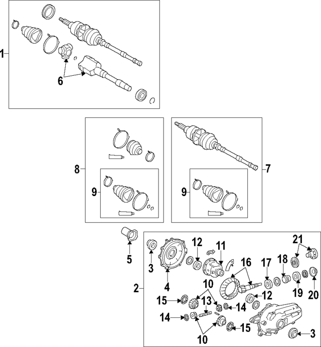 4120180220 - Front Drive Axle: Ring &amp; Pinion for Lexus: GS300, IS250 Image
