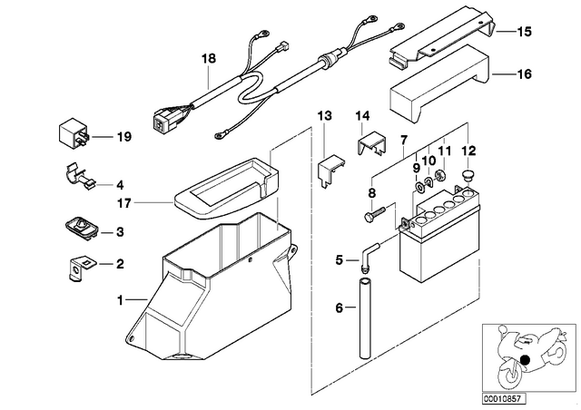 65142306600 - General Electrical System: Bottom Part of Radio Partition -  for BMW-Motorrad Image