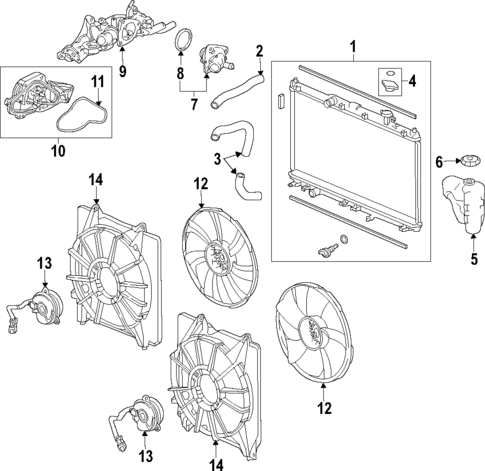 Radiator & Components for 2020 Honda Pilot #1