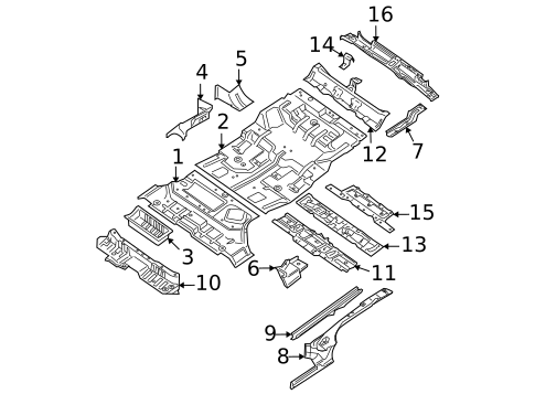 Rear Floor & Rails for 2009 Nissan Pathfinder #0