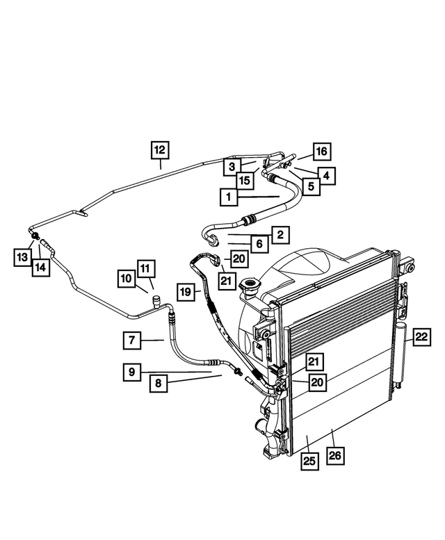 55037797AD - Air Conditioners and Heaters: A/c Discharge Line for Mopar Image
