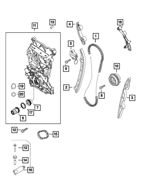 Timing Belt/Chain and Cover and Balance Shaft for 2020 Jeep Renegade #0