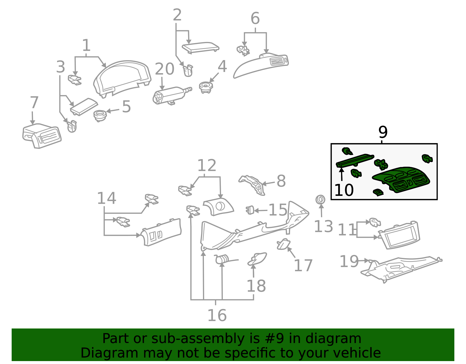 Genuine Official Toyota Instrument Panel Trim Panel part# 55405