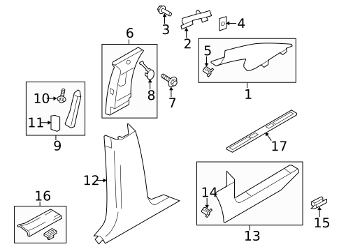 Interior Trim - Pillars for 2011 Ford Edge #0