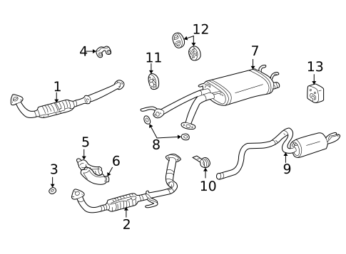 Exhaust Components for 2004 Toyota Sequoia #0