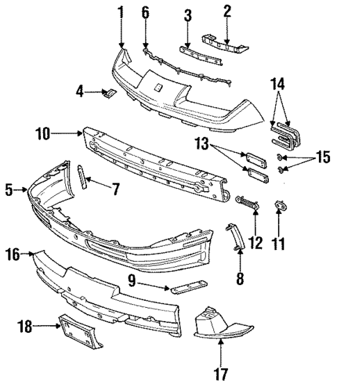 Bumper & Components - Front for 1993 Saturn SC1 #0