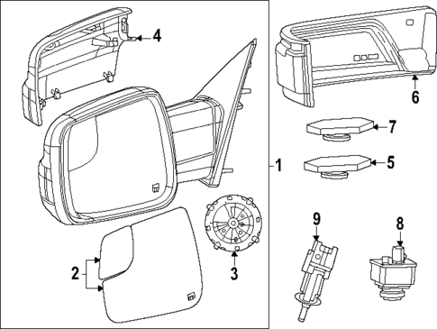 Outside Mirrors for 2025 Ram 1500 #1