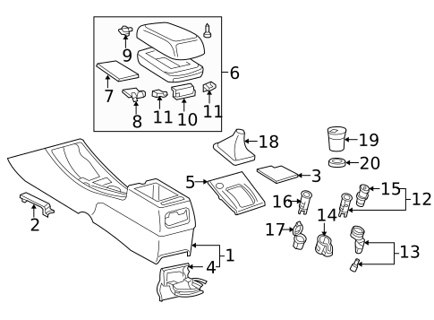 Center Console for 2008 Toyota Corolla #0
