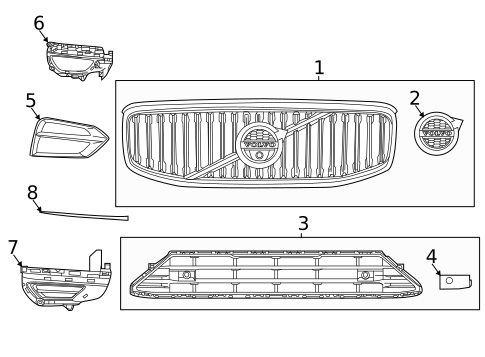 Grille for 2021 Volvo XC60 #0