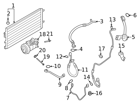 Condenser, Compressor & Lines for 2020 Porsche Panamera #3