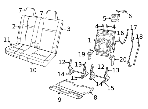 Rear Seat Components for 2010 Dodge Journey #5