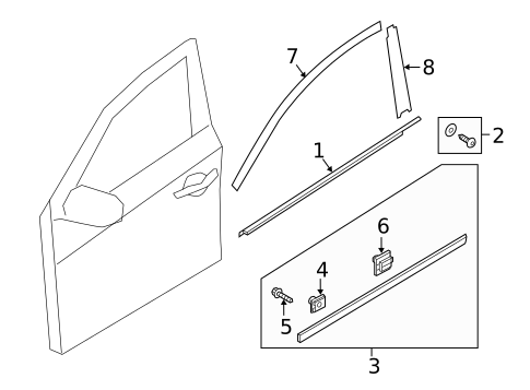 Exterior Trim - Front Door for 2021 Hyundai Tucson #0