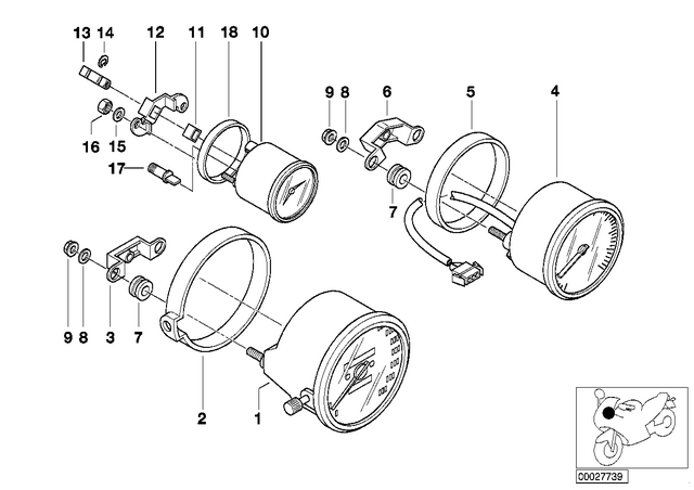 62112306729 - : Clock Bracket for BMW-Motorrad Image
