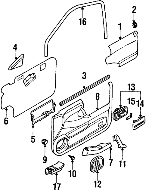 Interior Trim - Door for 2001 Isuzu Rodeo Sport #0