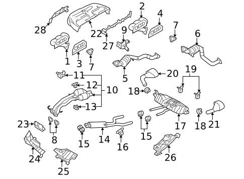 Exhaust Components for 2009 Porsche Cayenne #0