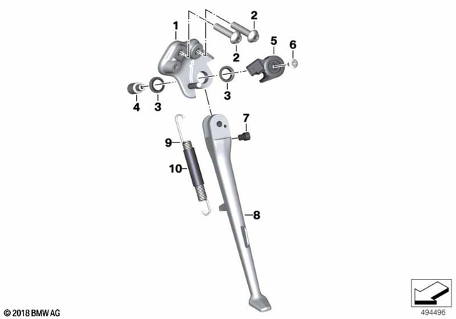 46535A72FC9 - Frame and Mounting Parts: Supporting Bracket F Side Stand -  for BMW-Motorrad Image image