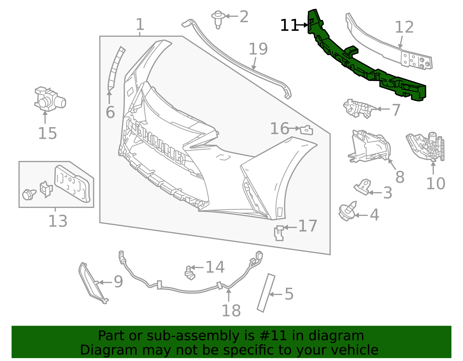2021-2025 Lexus Bumper Impact Absorber 52611-53240 | OEM Parts Online