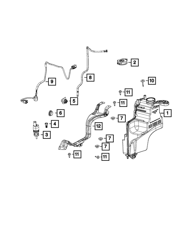 68384283AB - Electrical: Windshield Washer Reservoir for Mopar Image