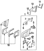 1408105316 - Body: Mirror Assembly for Mercedes-Benz Image