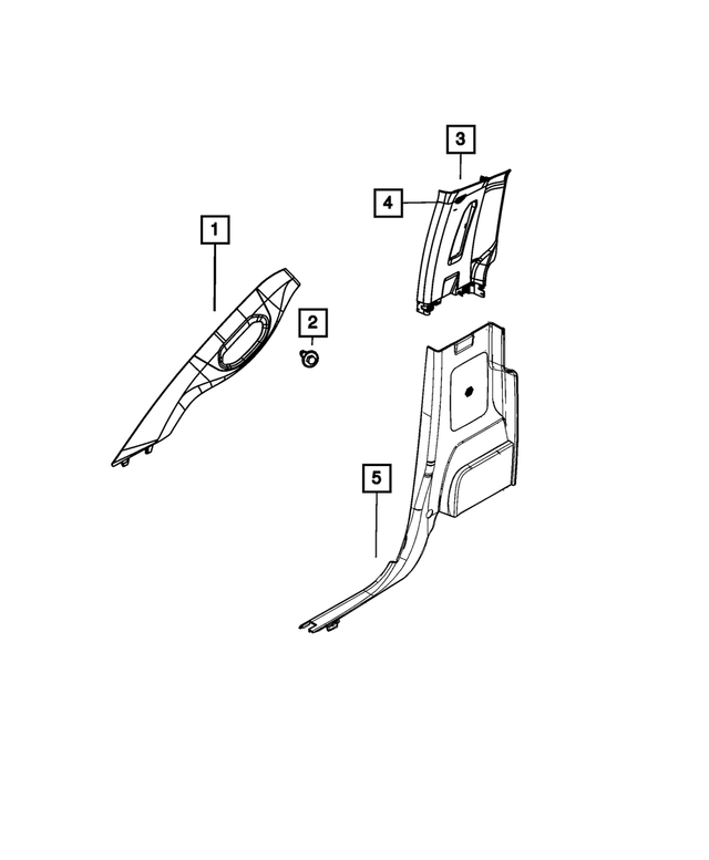 5RM901X9AC - Interior Trim: A Pillar Molding, Right for Mopar Image