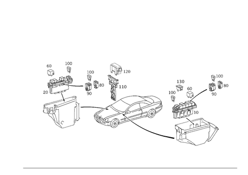 Fuse Boxes and Relay in Apparatus Box for 2002 Mercedes-Benz CL55 AMG #0