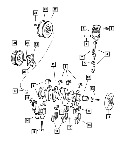 Crankshaft, Piston and Torque Converter for 2001 Dodge Dakota #0