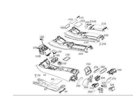 Housing with Tray, Armrest, and Ashtray for 2011 Mercedes-Benz S63 AMG #0
