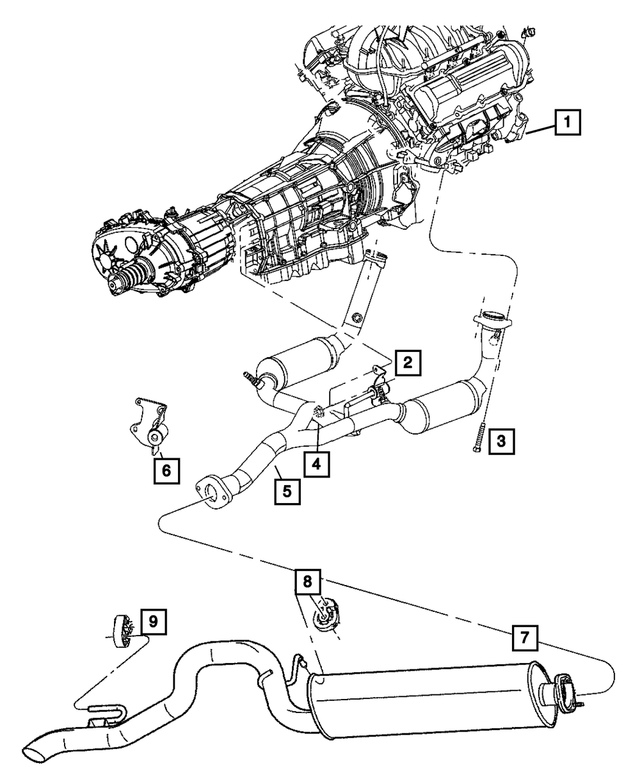 52129439AE - Exhaust: Exhaust Pipe And Converter for Mopar Image