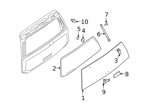 Glass - Lift Gate for 2008 INFINITI QX56 #0