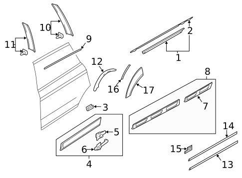 Exterior Trim - Rear Door for 2011 Audi Q7 #0