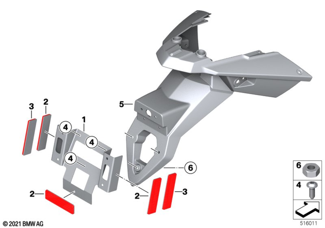 63147695306 - Frame and Mounting Parts: License Plate Holder - Us for BMW-Motorrad Image