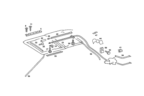 Sliding-Roof Drive, Cable for 1987 Mercedes-Benz 560 SEC #0