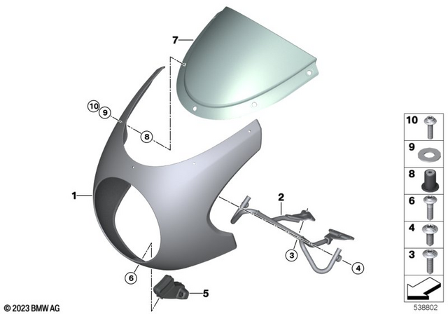 77317914849 - : Windshield                for BMW-Motorrad Image