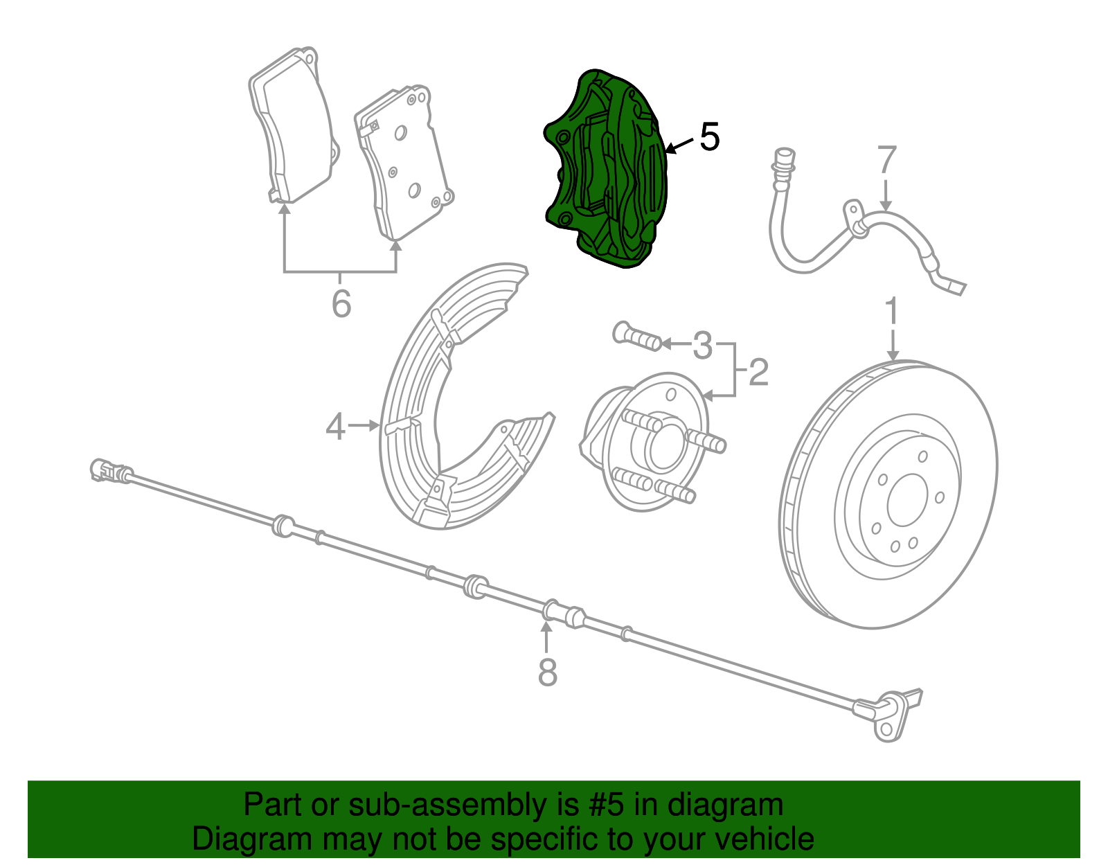 2014-2015 Chevrolet SS Front Passenger Side Disc Brake Caliper Assembly ...