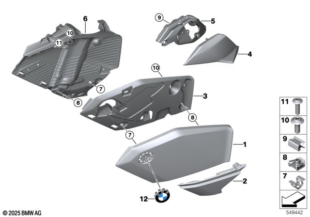 46635A64191 - Frame and Mounting Parts: Trim Exhaust Duct Left -  for BMW-Motorrad Image