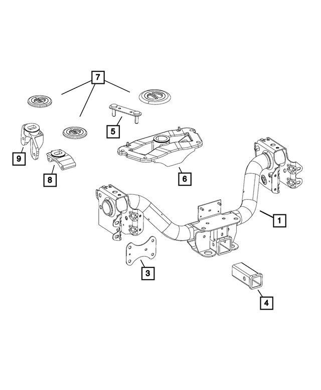 « 68140775AB – Frame, Bumper and Fascia : Remorque Fourche pour Mopar Image »