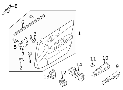 Interior Trim - Front Door for 2008 Subaru Impreza #0