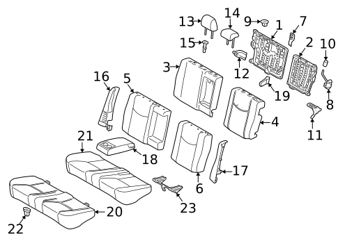Rear Seat Components for 2014 Toyota Prius #0