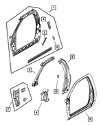 55372806AA - Body Sheet Metal Except Doors: Grab Handle Bracket, Right for Mopar Image