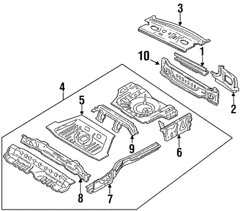 Rear Upper Body for 1996 Mercury Tracer #0