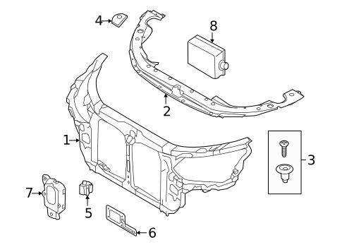 Radiator Support for 2013 Hyundai Equus #0