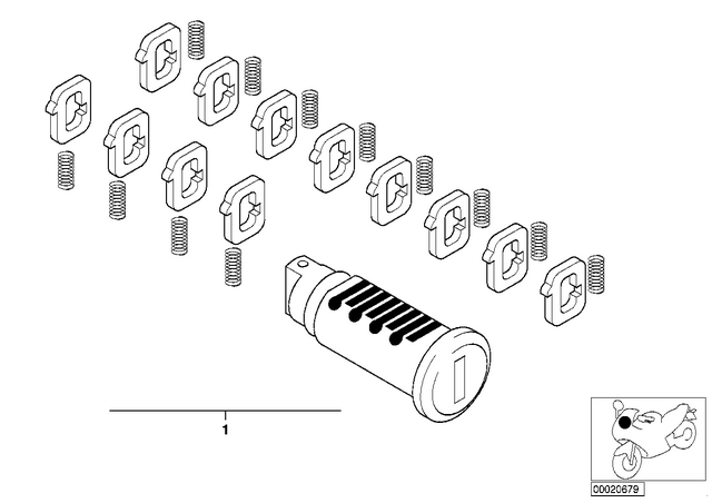 51252337269 - Body Equipment: Rep.Kit F Lock Cylinder for BMW-Motorrad Image