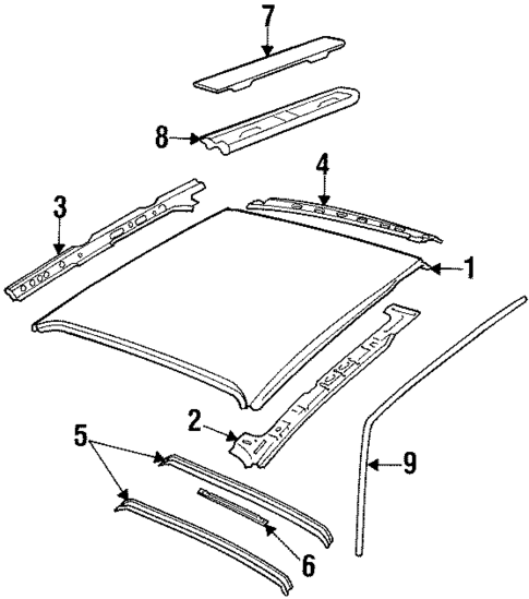 Roof & Components for 1986 Saab 9000 #0