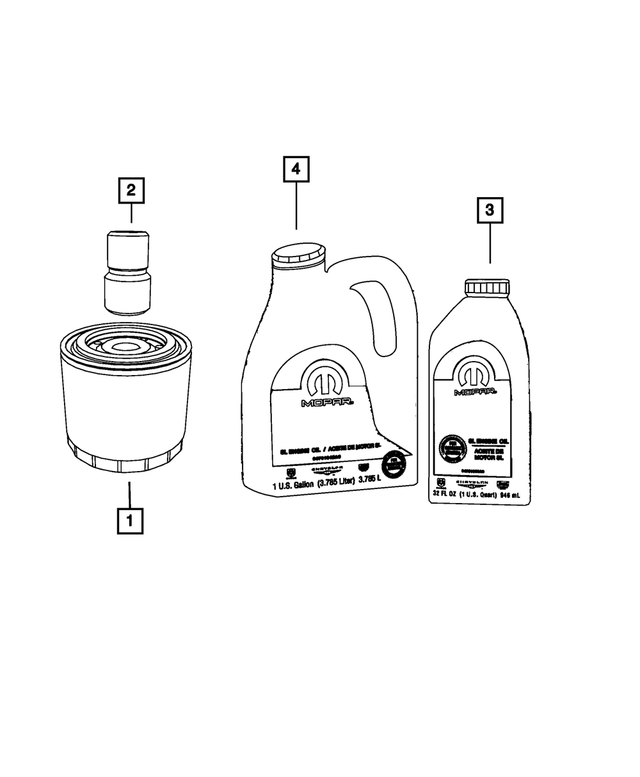 68518203AA - 3.7L Gas; Engine: 5w20 Engine Oil for Mopar Image