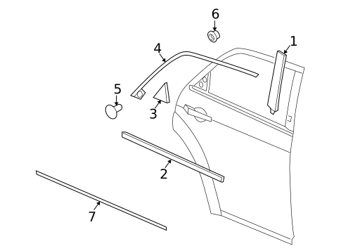 Exterior Trim - Rear Door for 2005 Chrysler 300 #0