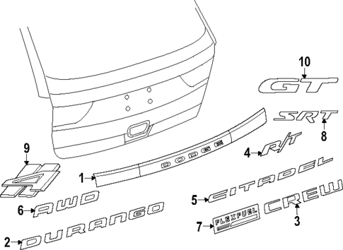 Exterior Trim - Lift Gate for 2019 Dodge Durango #0